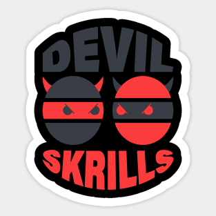 KITE Red & Dark Navy Blue Devil Skrills Printed Sticker